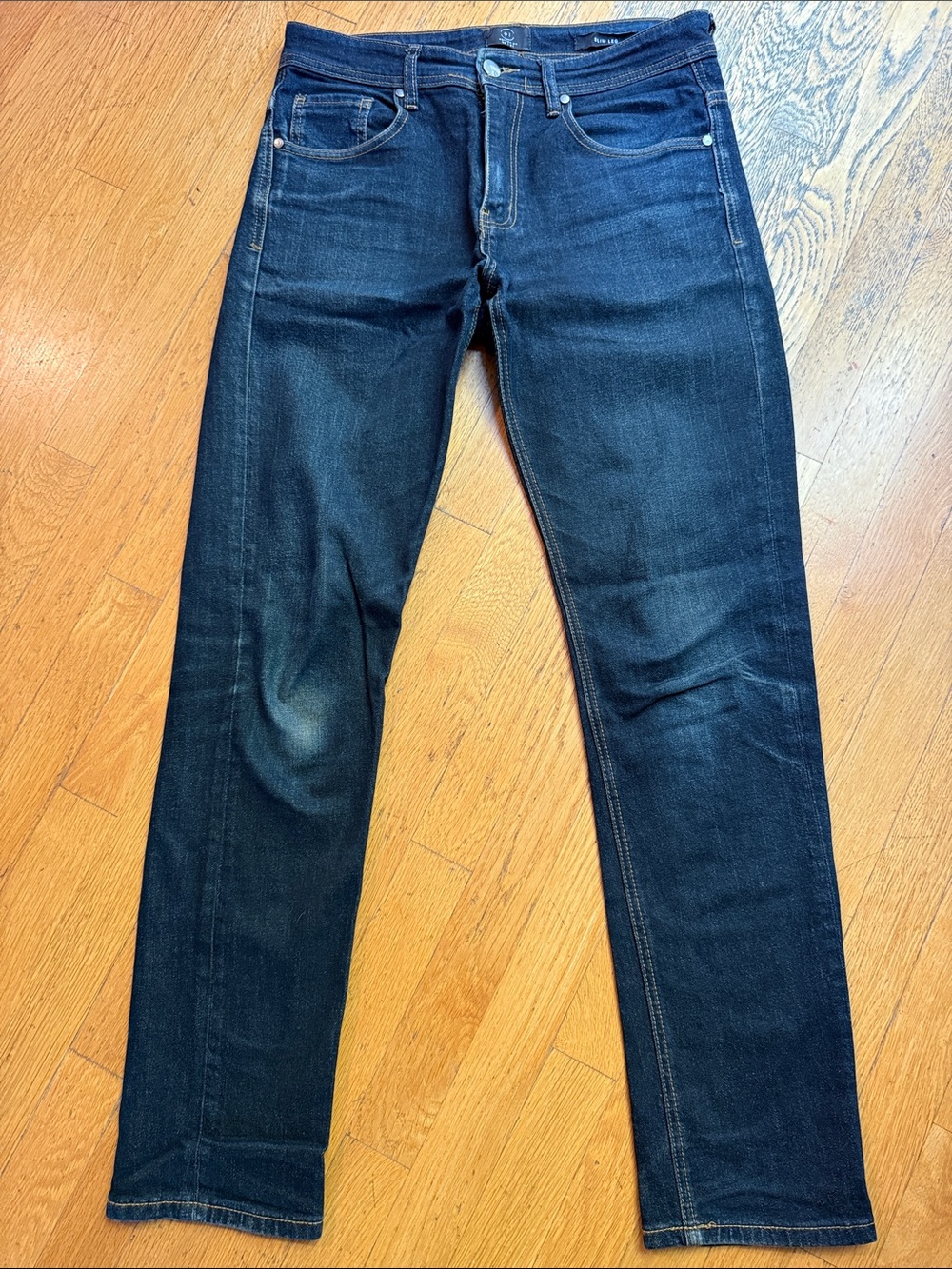 Cotton On Men's Slim Straight Dark Blue Jeans